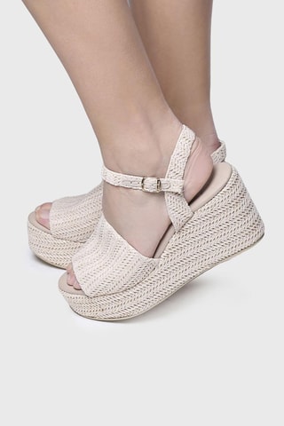 Sandálias com cunha Triana - Cru - Bege