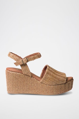 Sandálias com cunha Triana - Cru - Castanho