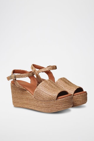 Sandálias com cunha Triana - Cru - Castanho