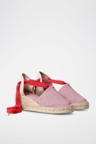 Alpargatas com cunha Veira-Mt - Preto - Vermelho