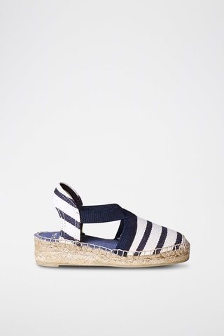 Alpargatas com cunha Edita-Br - Azul - Bege e azul-marinho