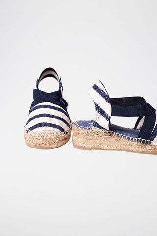 Alpargatas com cunha Edita-Br - Azul - Bege e azul-marinho