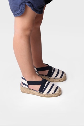 Alpargatas com cunha Edita-Br - Azul - Bege e azul-marinho