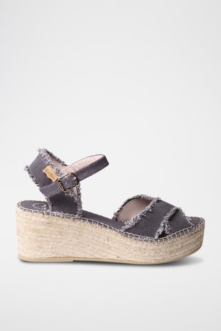 Sandálias com cunha Irina - Cru - Preto