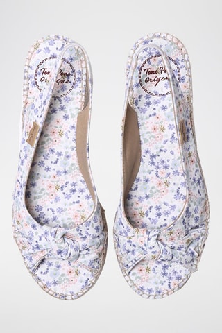 Sandálias com cunha Ines-Pr - Cru e azul - - Bege