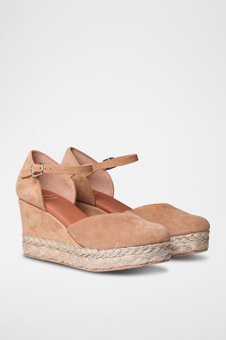 Alpargatas com cunha em nobuck Paloma - Camel - Camel