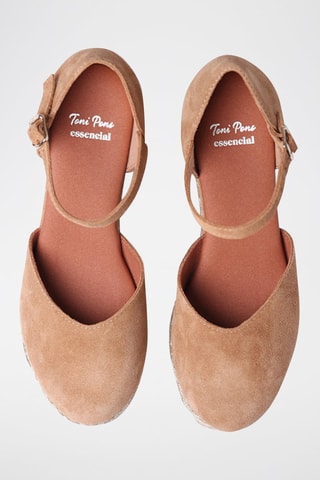 Alpargatas com cunha em nobuck Paloma - Camel - Camel