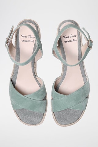 Sandálias com salto em couro Kota-A - Verde - Verde-claro