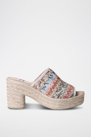 Mules com salto Kiara-Hk - Bege - Multicor