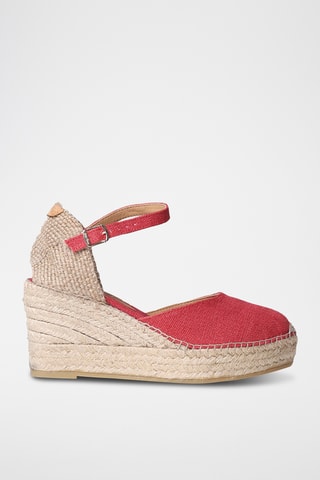 Alpargatas com cunha em linho Laia - Vermelho