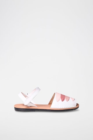 Sandálias em couro Branco - Rosa