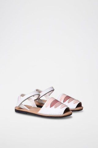 Sandálias em couro Branco - Rosa