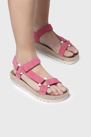 Alpargatas com plataforma Rosa - Vermelho