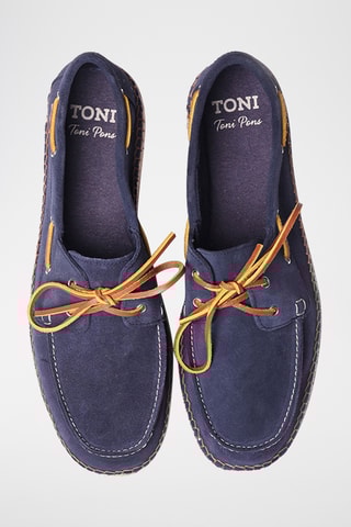 Sapatos de vela em nobuck Davos - Azul