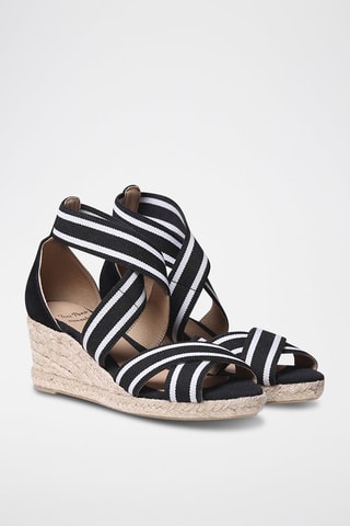 Sandálias com cunha Fama-Ld - Preto - Preto