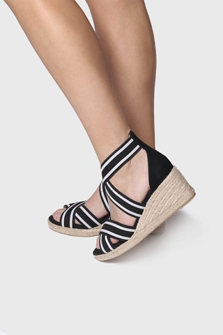 Sandálias com cunha Fama-Ld - Preto - Preto