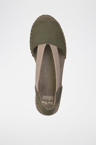 Alpargatas com cunha Verde - Caqui