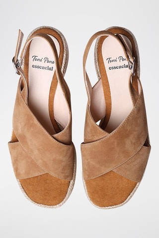 Sandálias com salto em couro Kenia-A - Camel - Castanho