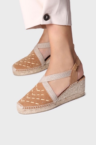 Sandálias com cunha Tatiana - Castanho