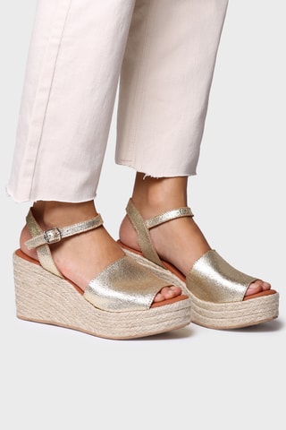 Sandálias com cunha Tamara - Bege