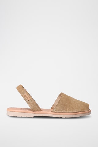 Sandálias menorquinas em nobuck Mao - Bege