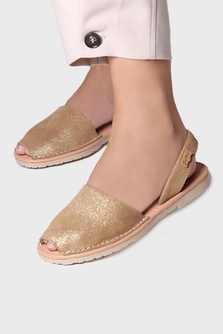 Sandálias menorquinas em nobuck Mao - Bege