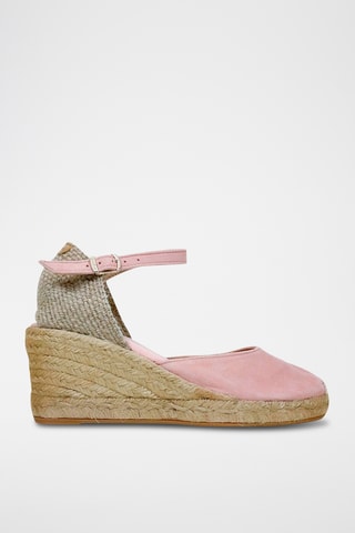 Alpargatas com cunha em nobuck Lloret - Rosa