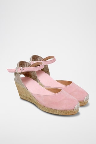 Alpargatas com cunha em nobuck Lloret - Rosa