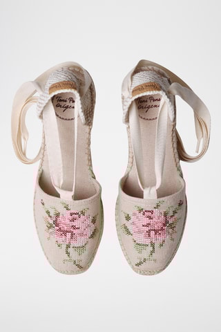 Sandálias com cunha Venecia - Bege