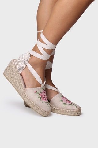 Sandálias com cunha Venecia - Bege