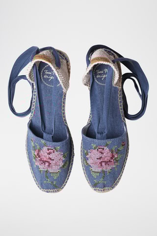 Sandálias com cunha Venecia - Azul-claro