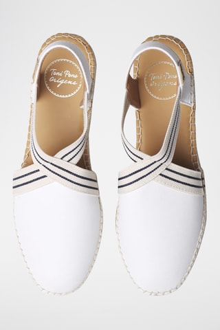 Sandálias com cunha em couro Vera - Branco