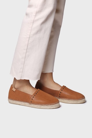 Alpargatas em couro Malita - Castanho