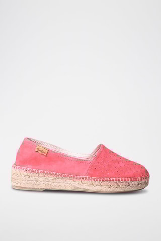Alpargatas em nobuck Eddy-St - Rosa - Vermelho