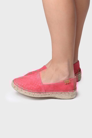 Alpargatas em nobuck Eddy-St - Rosa - Vermelho