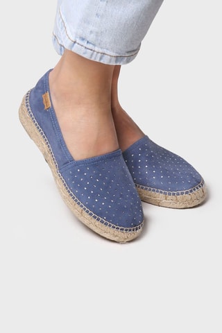 Alpargatas em nobuck Eddy-St - Rosa - Azul