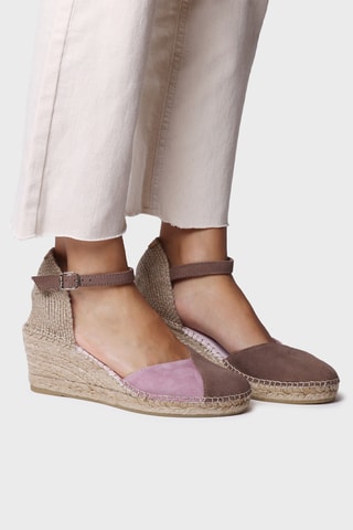 Sandálias com cunha Beral - Toupeira e violeta