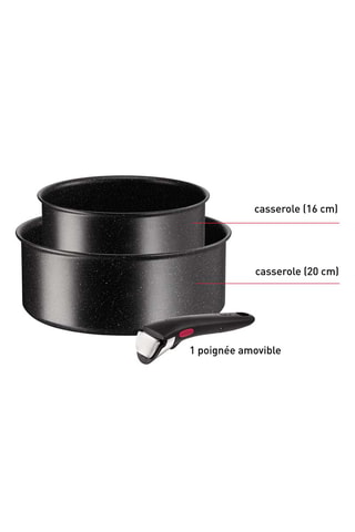 2 casseroles et 1 manche amovible Ingenio Reimpact  - 16/20 cm