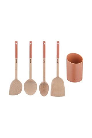 4 ustensiles de cuisine en bois Natura - Naturel