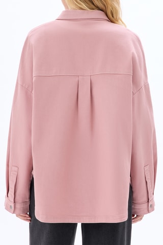 Sovracamicia in jeans - Rosa cipria