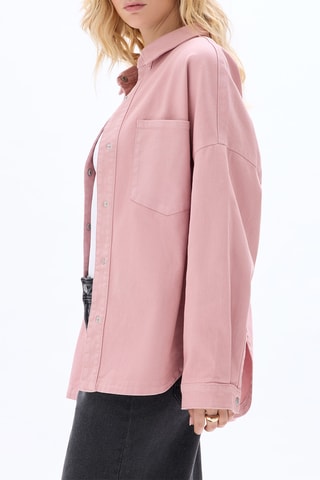 Sovracamicia in jeans - Rosa cipria