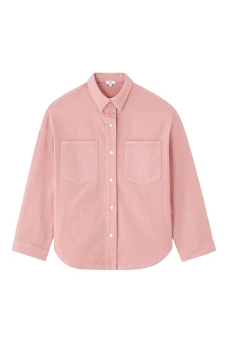 Sovracamicia in jeans - Rosa cipria