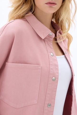 Sovracamicia in jeans - Rosa cipria
