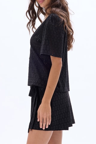 Chemisier en broderie anglaise - Noir