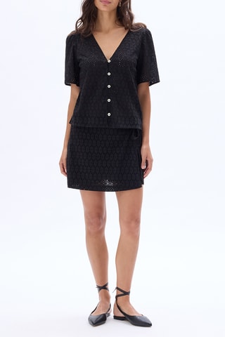 Chemisier en broderie anglaise - Noir