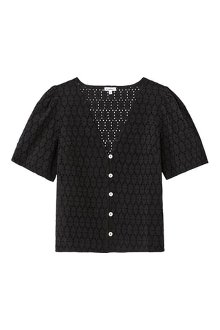 Chemisier en broderie anglaise - Noir