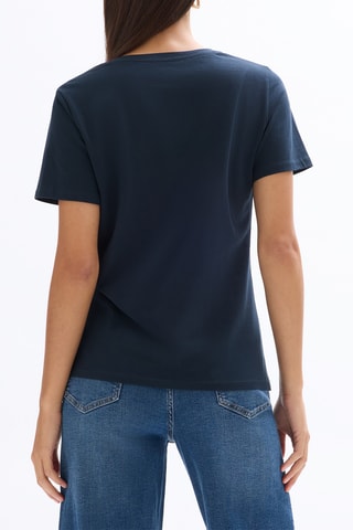 T-shirt droit en coton biologique - Bleu marine