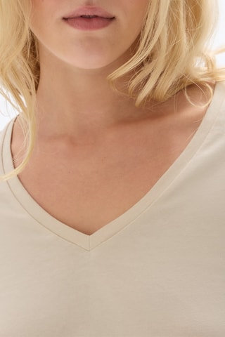 T-shirt droit en coton biologique - Beige