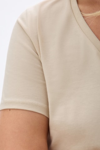T-shirt droit en coton biologique - Beige