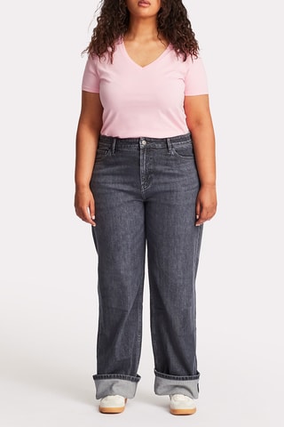 T-shirt straight in cotone bio - Rosa